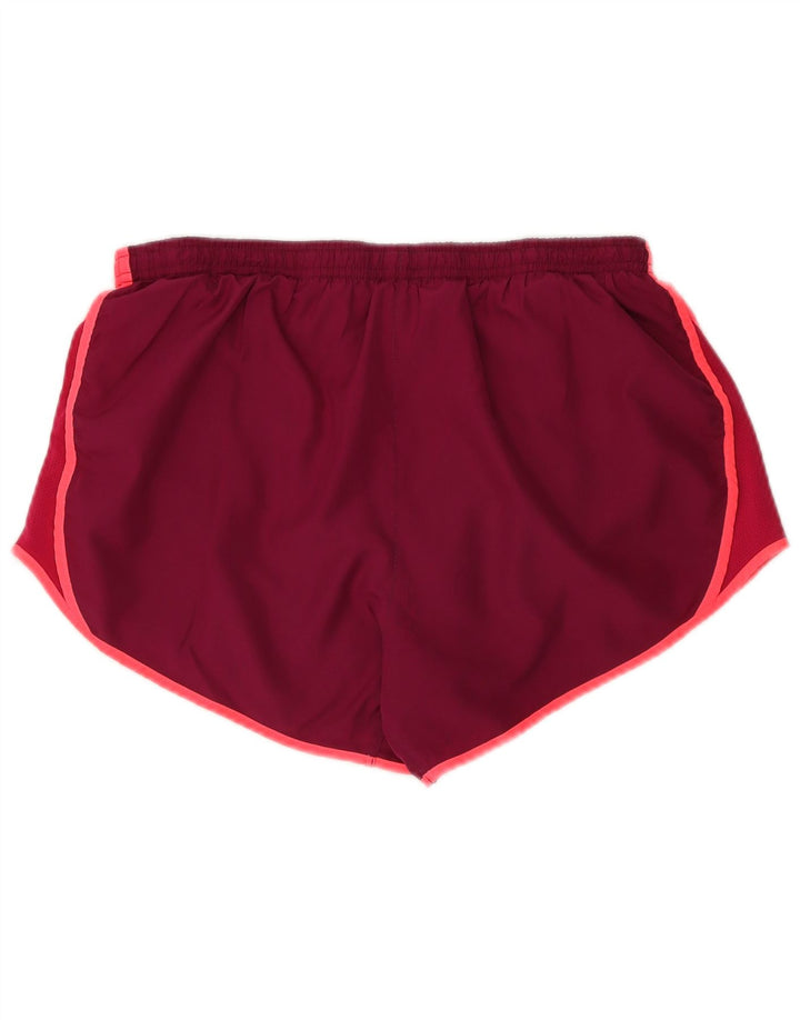 Nike Womens Sport Shorts UK 12 Medium Red Colourblock Polyester