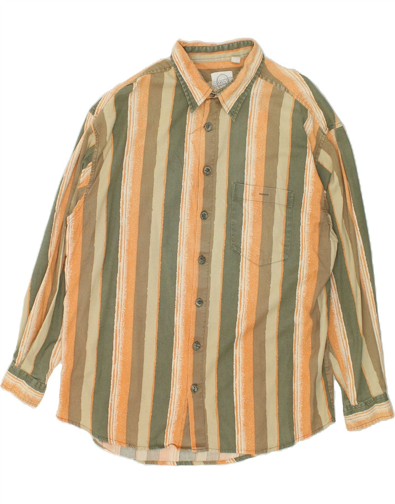 VINTAGE Mens Shirt XL Multicoloured Striped Cotton | Vintage Vintage | Thrift | Second-Hand Vintage | Used Clothing | Messina Hembry 