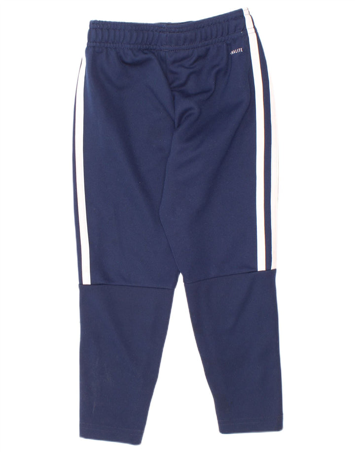 Adidas Boys Climalite Tracksuit Trousers 3-4 Years Navy Blue Polyester