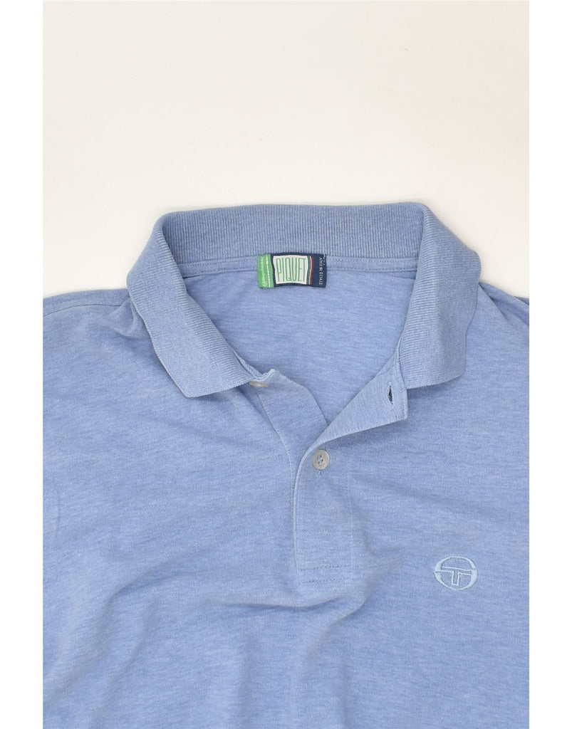SERGIO TACCHINI Mens Polo Shirt Medium Blue | Vintage Sergio Tacchini | Thrift | Second-Hand Sergio Tacchini | Used Clothing | Messina Hembry 