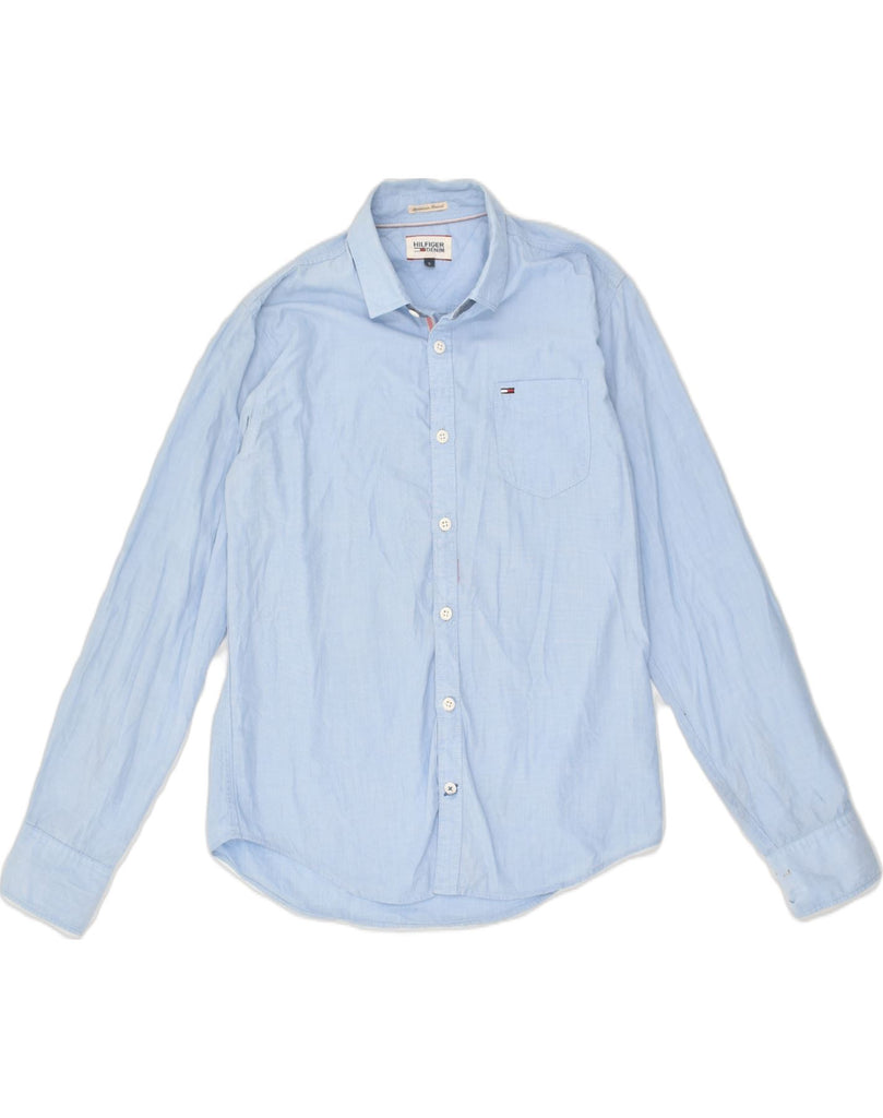 TOMMY HILFIGER Mens Shirt Small Blue Cotton | Vintage Tommy Hilfiger | Thrift | Second-Hand Tommy Hilfiger | Used Clothing | Messina Hembry 