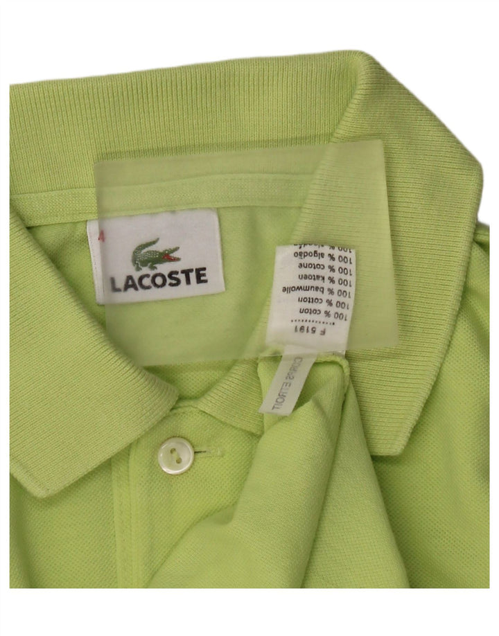 Lacoste Mens Polo Shirt Size 4 Medium Green Cotton
