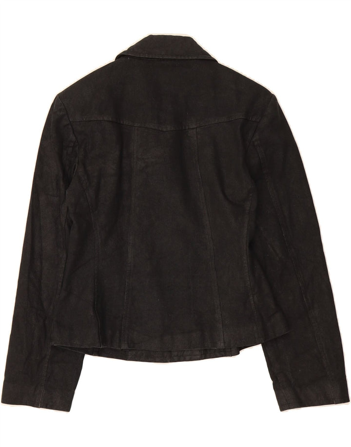 TRUSSARDI JEANS Womens 4 Button Blazer Jacket UK 12 Medium Black Cotton Vintage Trussardi Jeans and Second-Hand Trussardi Jeans from Messina Hembry 