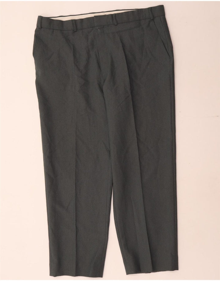 Marks & Spencer Mens Straight Chino Trousers W40 L29  Grey Polyester