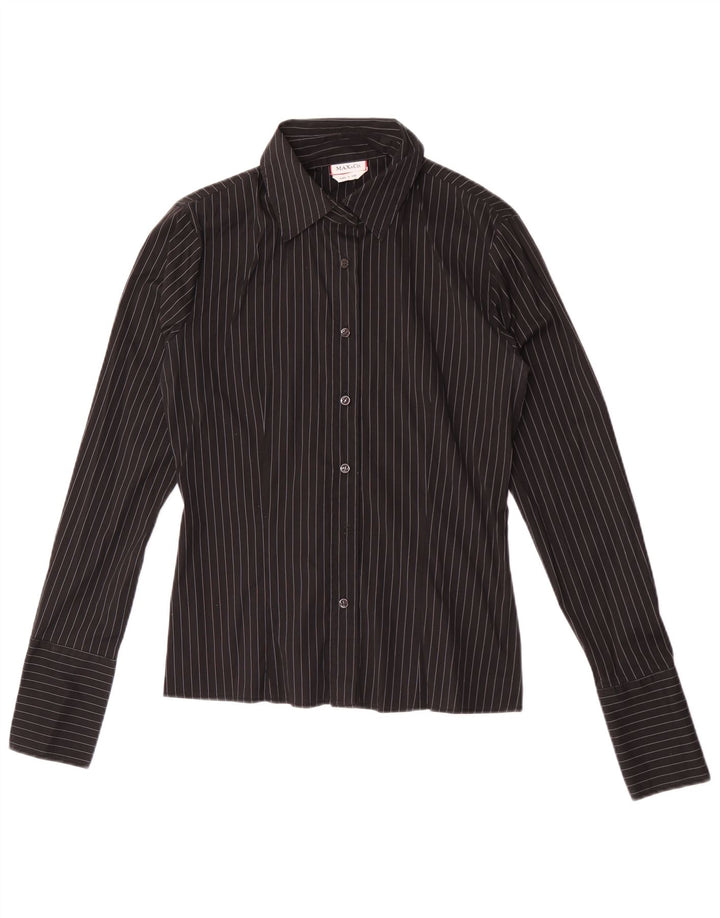 Max & Co. Womens Shirt UK 14 Medium Black Pinstripe