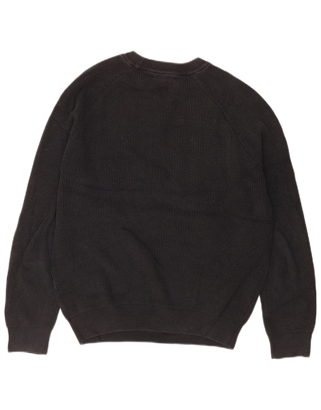 Zara Mens Crew Neck Jumper Sweater Medium Black Cotton