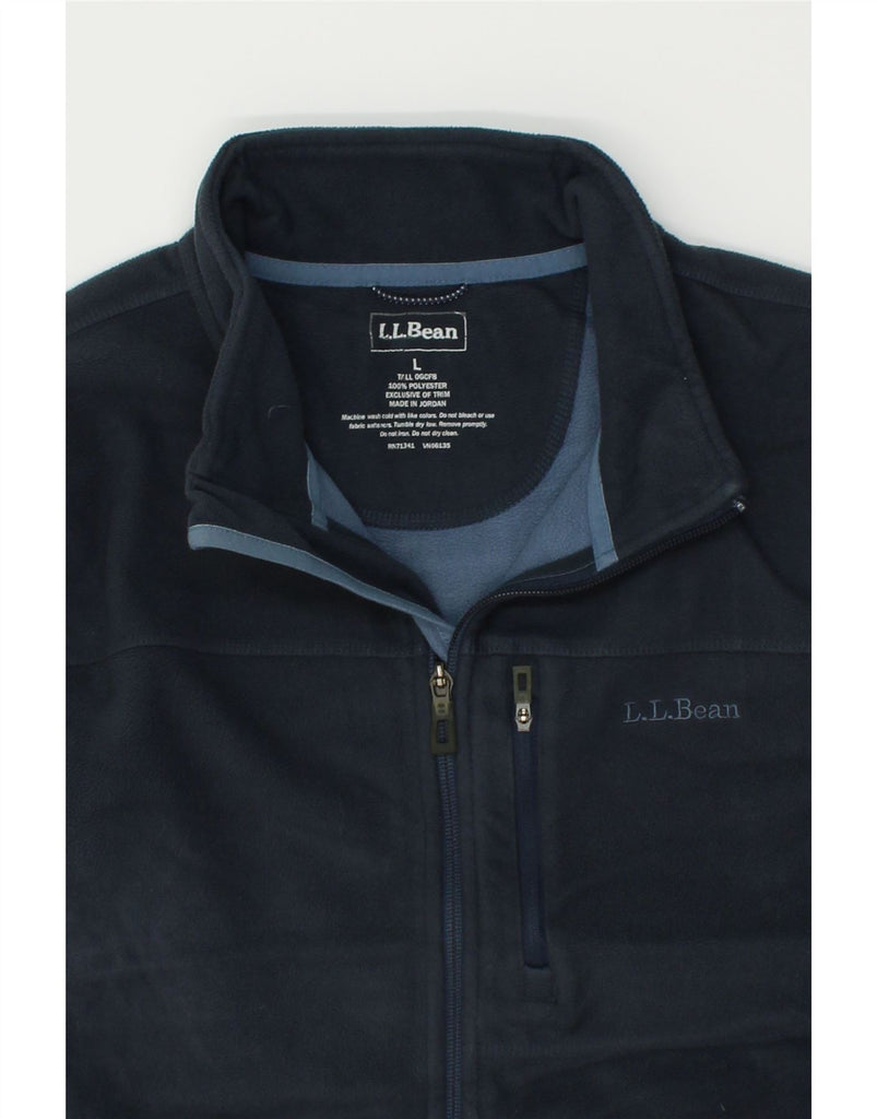 L.L.BEAN Mens Fleece Jacket UK 40 Large Navy Blue Polyester | Vintage L.L.Bean | Thrift | Second-Hand L.L.Bean | Used Clothing | Messina Hembry 