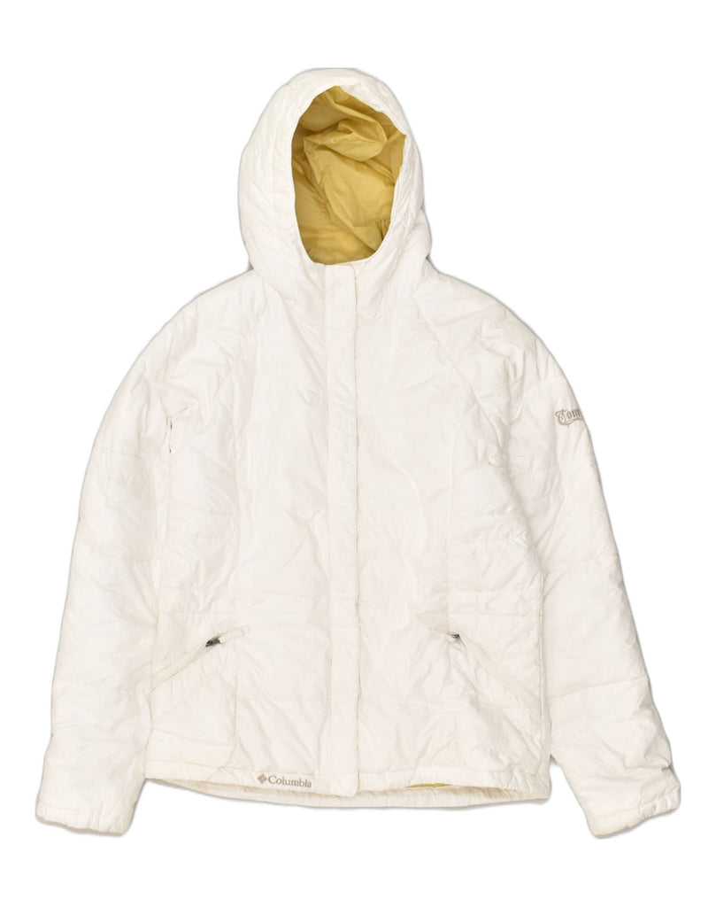 COLUMBIA Girls Hooded Padded Jacket 15-16 Years White Polyester | Vintage Columbia | Thrift | Second-Hand Columbia | Used Clothing | Messina Hembry 