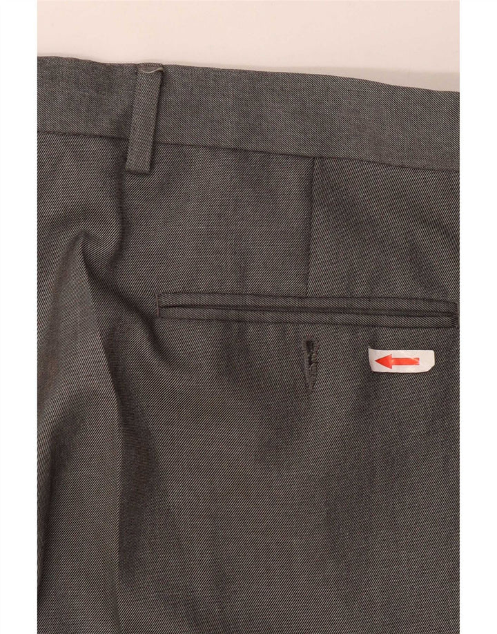 Marks & Spencer Mens Pegged Suit Trousers W36 L31 Grey Polyester
