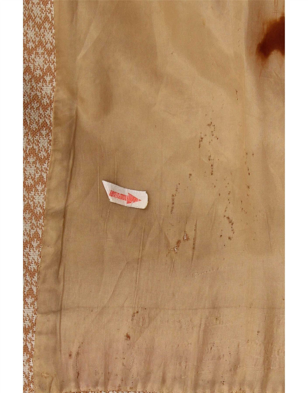 Vintage Womens Overcoat UK 10 Small Beige Geometric