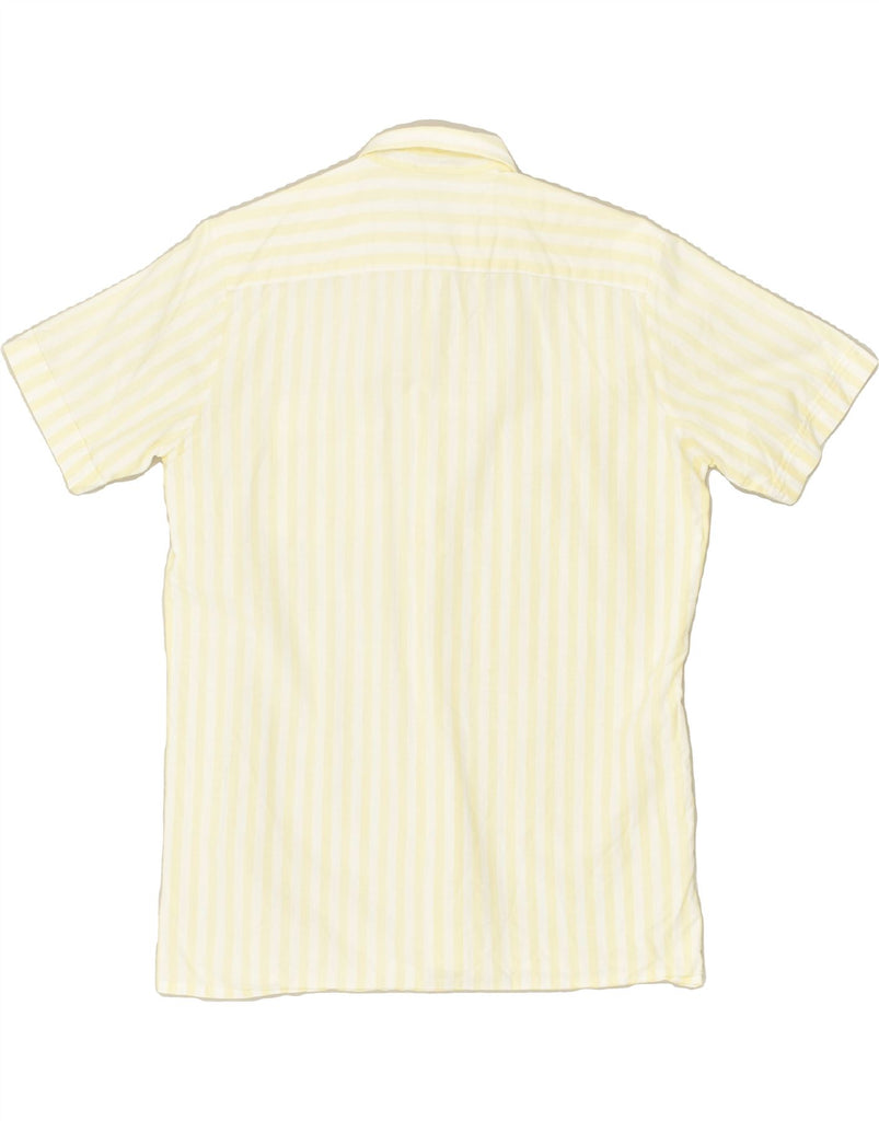 VINTAGE Mens Short Sleeve Shirt Medium Yellow Pinstripe Cotton | Vintage Vintage | Thrift | Second-Hand Vintage | Used Clothing | Messina Hembry 