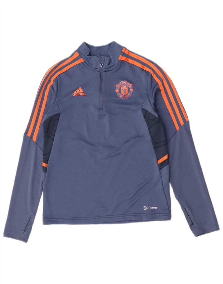 Adidas Boys Manchester United Pullover Tracksuit Top 11-12 Years Blue