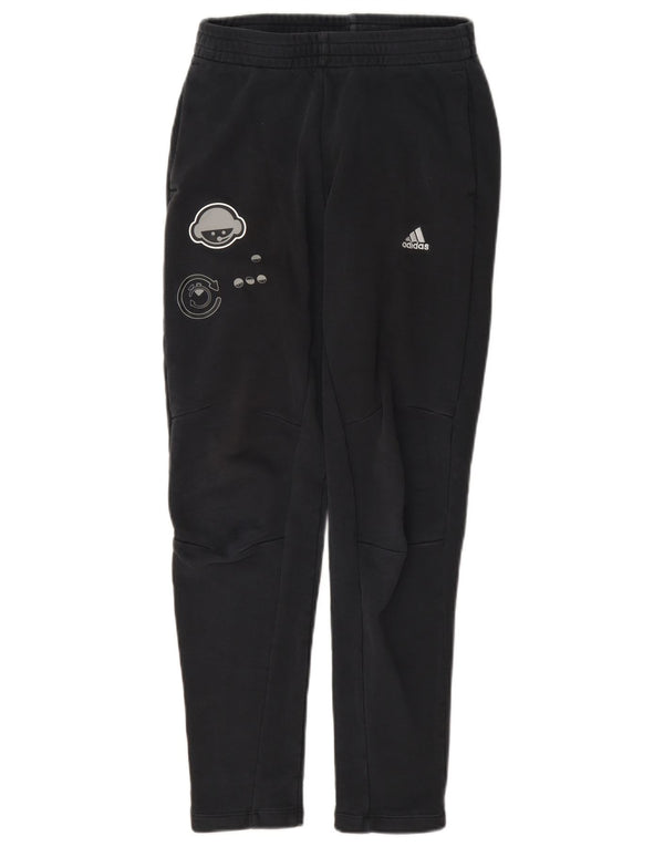 Adidas Boys Graphic Tracksuit Trousers 11-12 Years Black