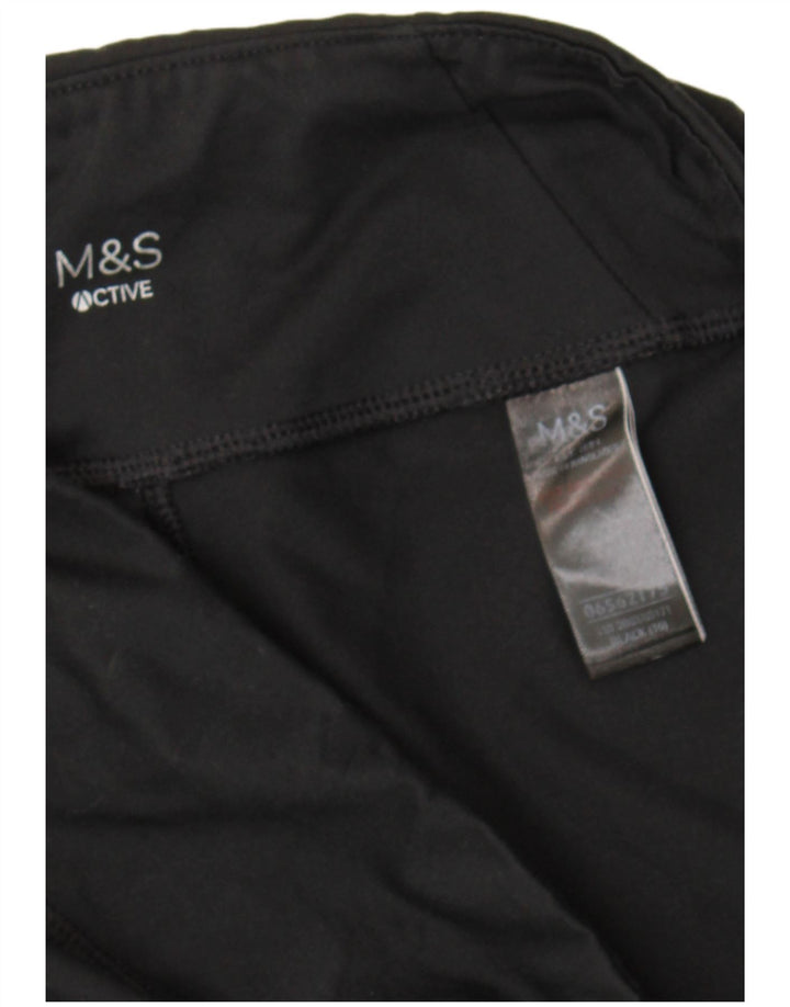 Marks & Spencer Womens Capri Leggings UK 16 Large Black Polyester Sports