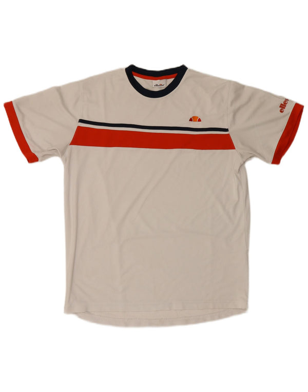 Ellesse Mens T-Shirt Top Medium White Colourblock Polyester