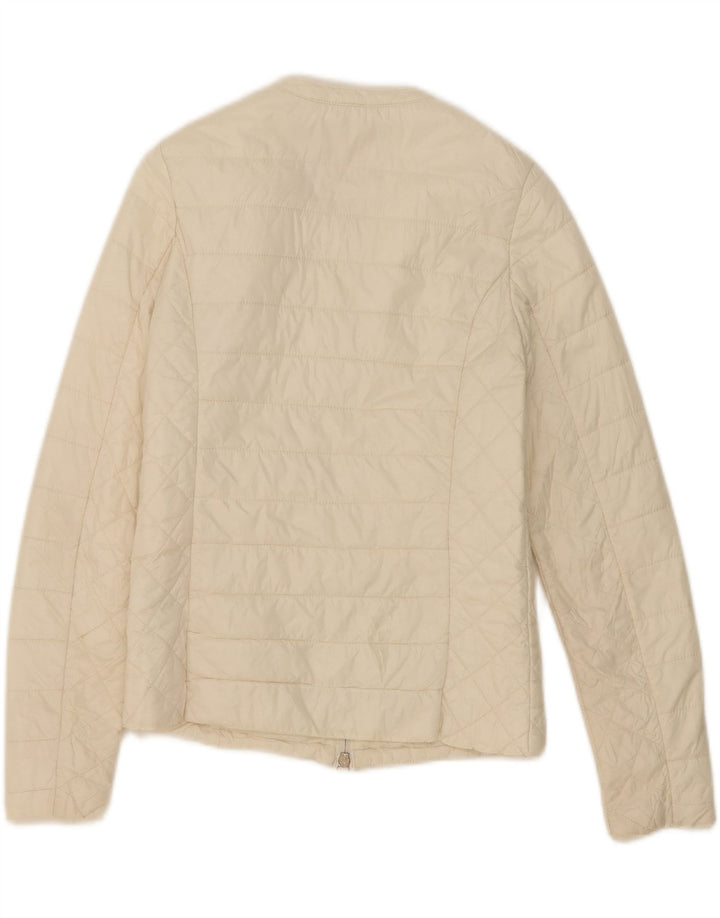 GUESS Womens Padded Jacket UK 4 XS Off White Nylon Vintage Guess and Second-Hand Guess from Messina Hembry 