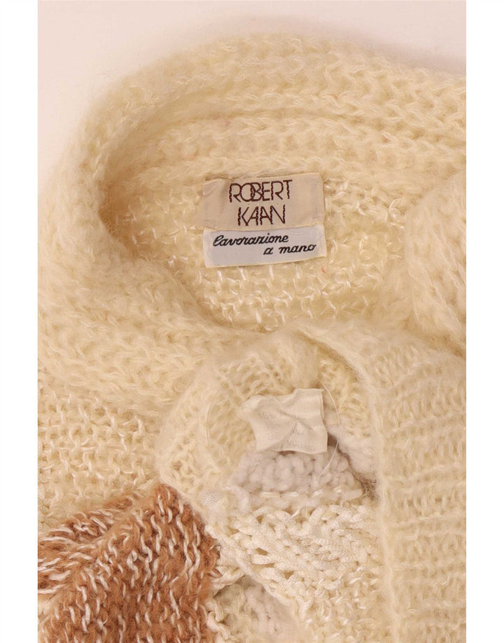 Vintage Womens Turtle Neck Jumper Sweater UK 14 Medium Off White Retro