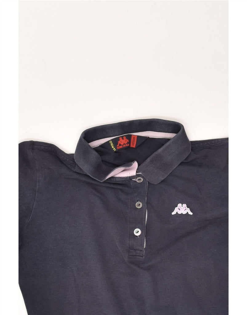 KAPPA Womens Polo Shirt UK 14 Medium Navy Blue Cotton | Vintage Kappa | Thrift | Second-Hand Kappa | Used Clothing | Messina Hembry 