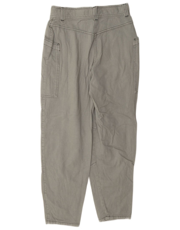 Topshop Womens High Waist Loose Fit Cargo Trousers UK 10 Small W27 L27 Grey