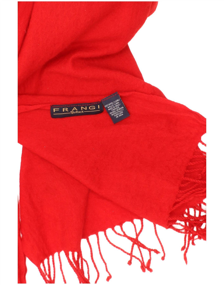 Frangi Mens Rectangle Scarf One Size Red Wool
