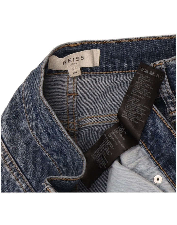 Reiss Mens Straight Jeans W34 L28 Blue Cotton