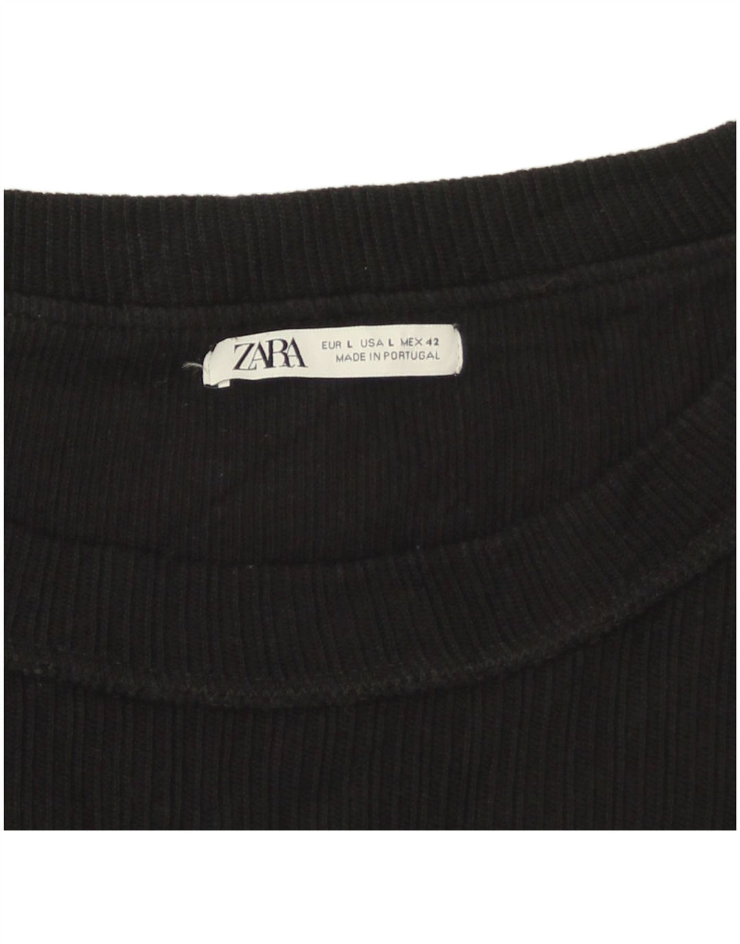 Zara Mens Graphic T-Shirt Top Large Black