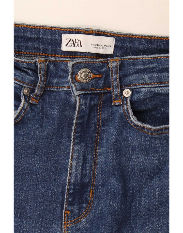 Zara Womens Flared Jeans EU 34 2XS W24 L32 Blue