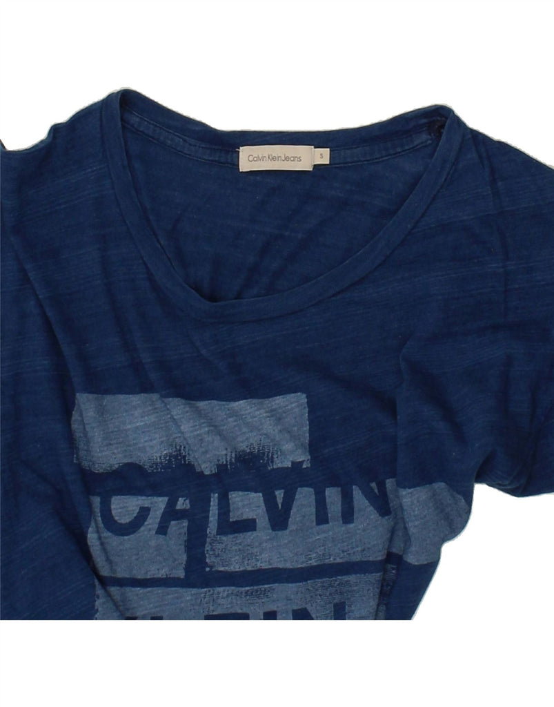 CALVIN KLEIN JEANS Mens Graphic T-Shirt Top Small Navy Blue Cotton | Vintage Calvin Klein Jeans | Thrift | Second-Hand Calvin Klein Jeans | Used Clothing | Messina Hembry 