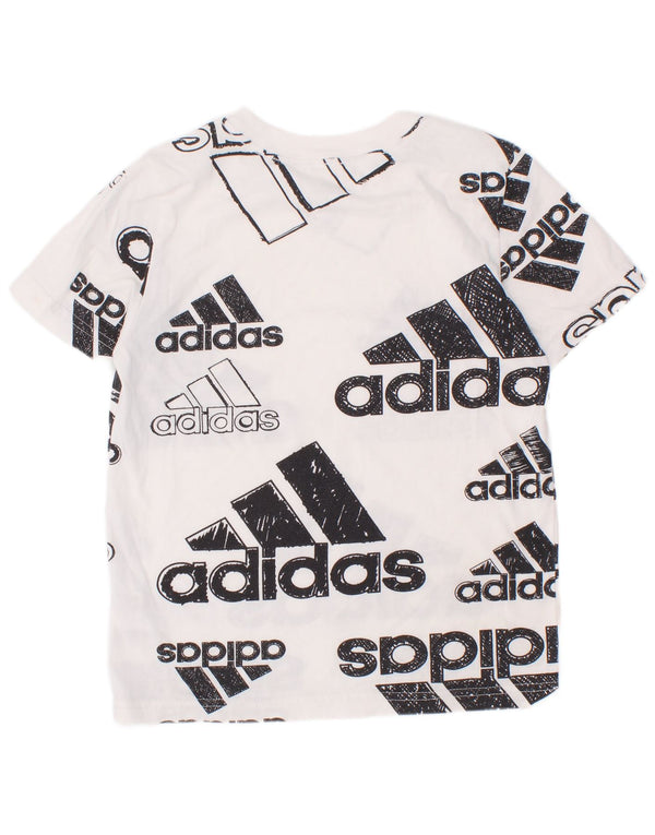 Adidas Boys Regular Fit Graphic T-Shirt Top 5-6 Years White Cotton