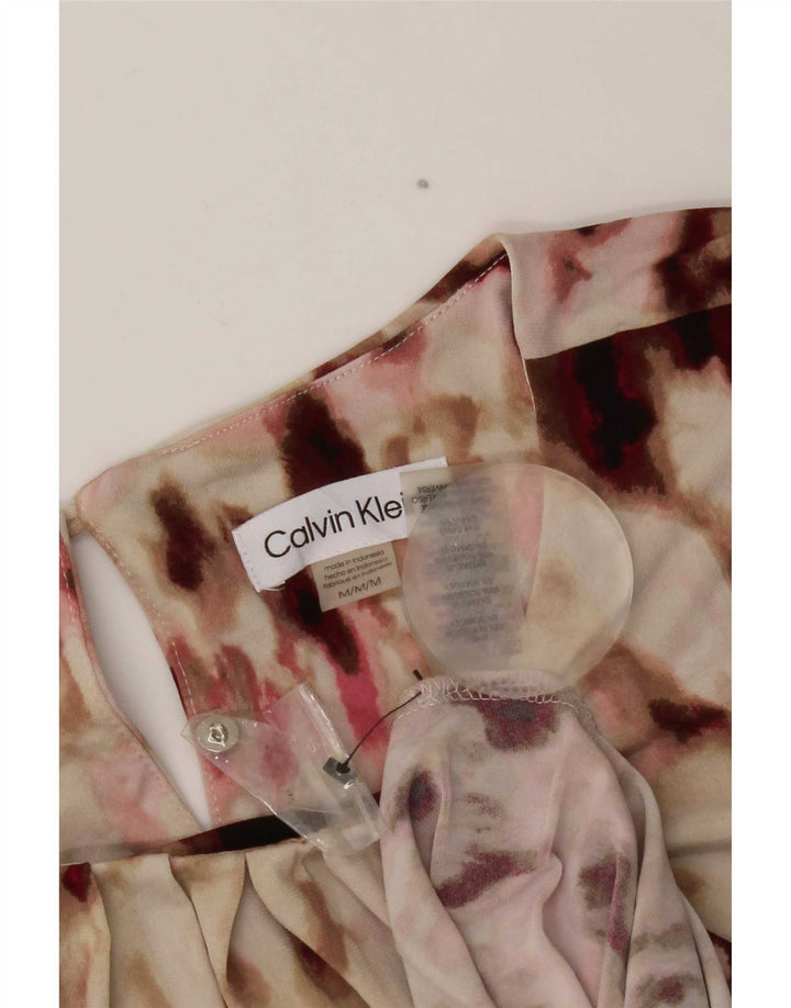 Calvin Klein Womens Blouse Top UK 12 Medium Multicoloured Tie Dye