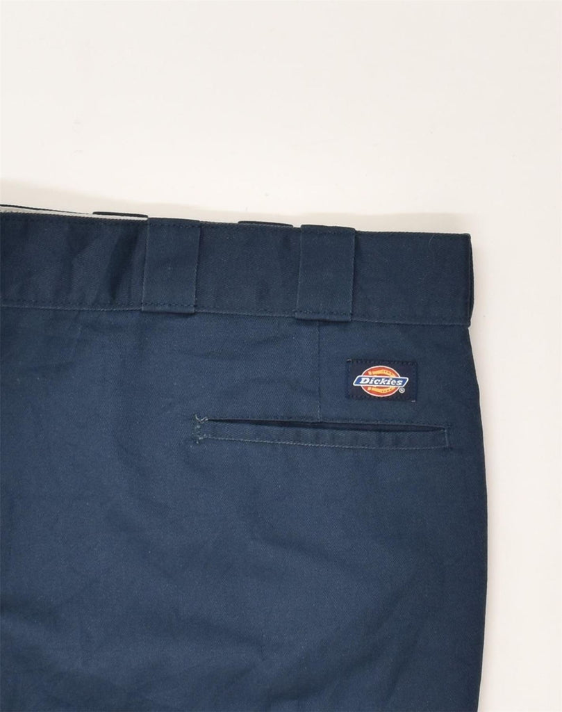 DICKIES Mens Slim Casual Trousers W46 L30  Navy Blue Polyester | Vintage Dickies | Thrift | Second-Hand Dickies | Used Clothing | Messina Hembry 