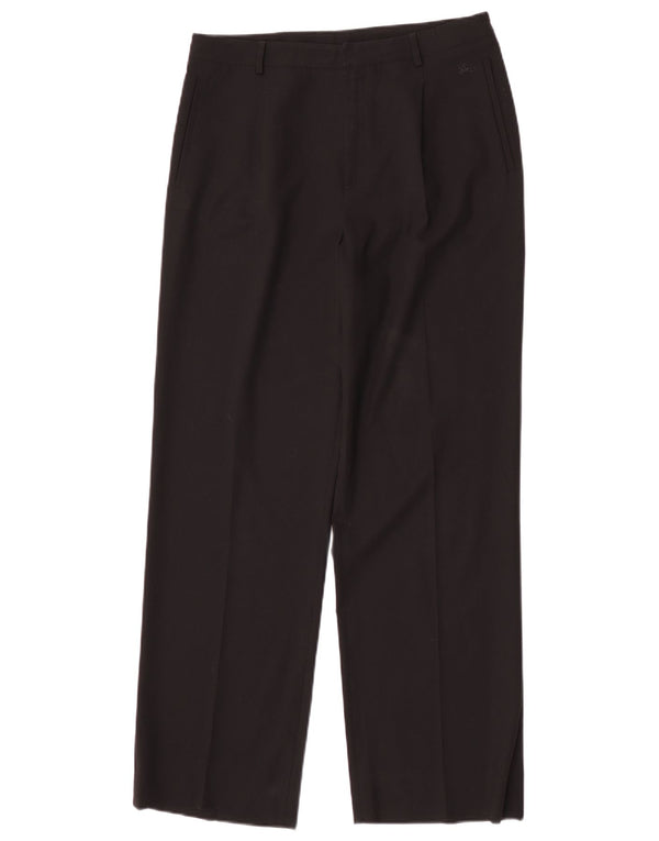 Burberry Womens Straight Casual Trousers UK 12 Medium W30 L30 Black Wool