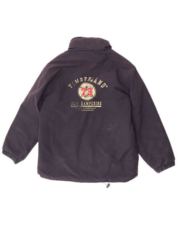 Timberland Boys Graphic Hooded Padded Jacket 11-12 Years Navy Blue Cotton
