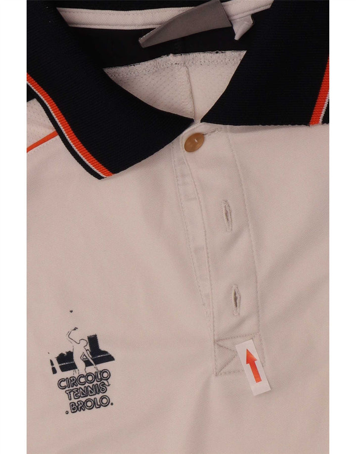 Lotto Mens Polo Shirt Large White Colourblock Polyester
