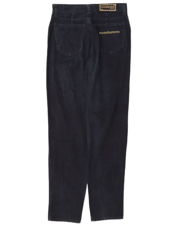 Roccobarocco Womens High Waist Tapered Jeans IT 44 Medium W30 L31 Navy Blue
