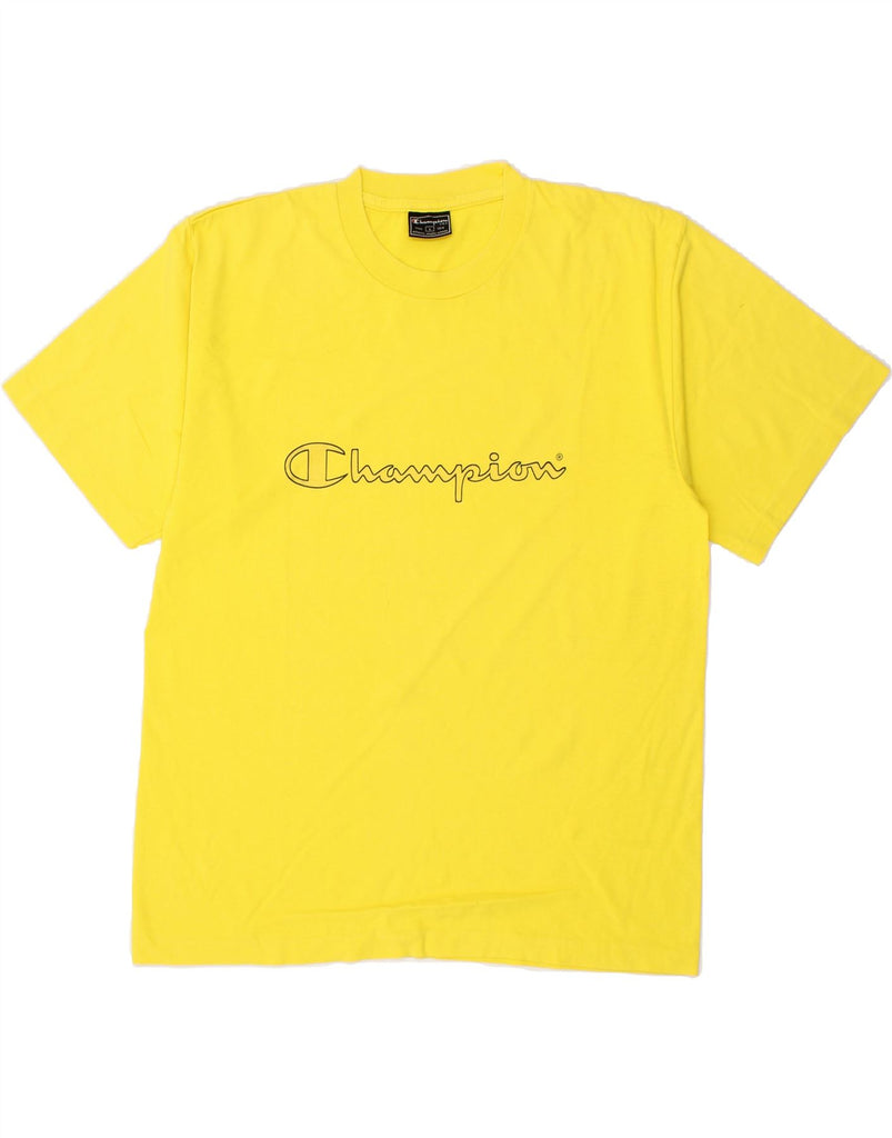 CHAMPION Mens Graphic T-Shirt Top Large Yellow Cotton Vintage Champion and Second-Hand Champion from Messina Hembry 