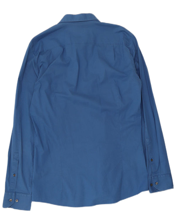 Hugo Boss Mens Slim Fit Shirt Large Blue