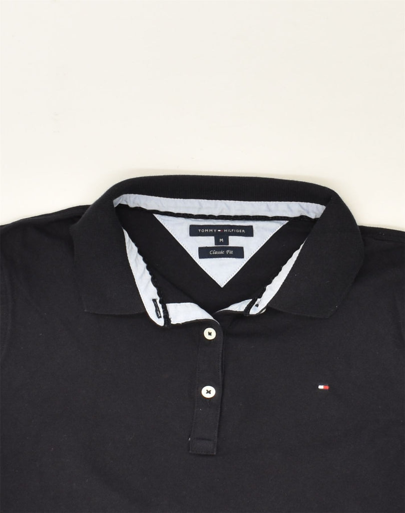 TOMMY HILFIGER Womens Classic Fit Polo Shirt UK 12 Medium Navy Blue Cotton | Vintage Tommy Hilfiger | Thrift | Second-Hand Tommy Hilfiger | Used Clothing | Messina Hembry 