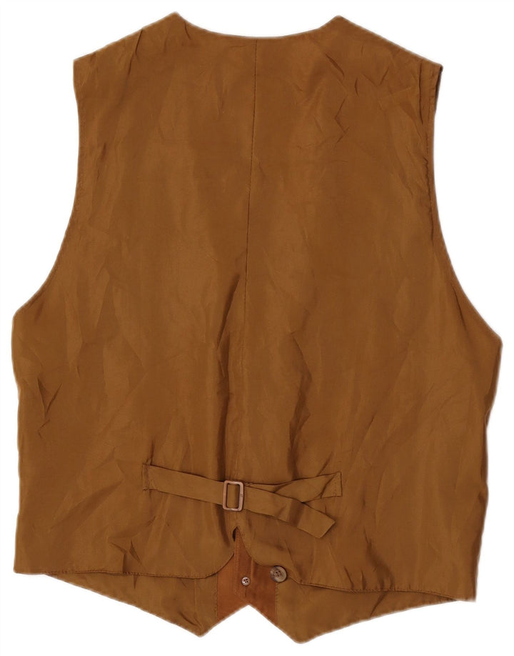 James Dillon Mens Suede Waistcoat Medium Beige Leather