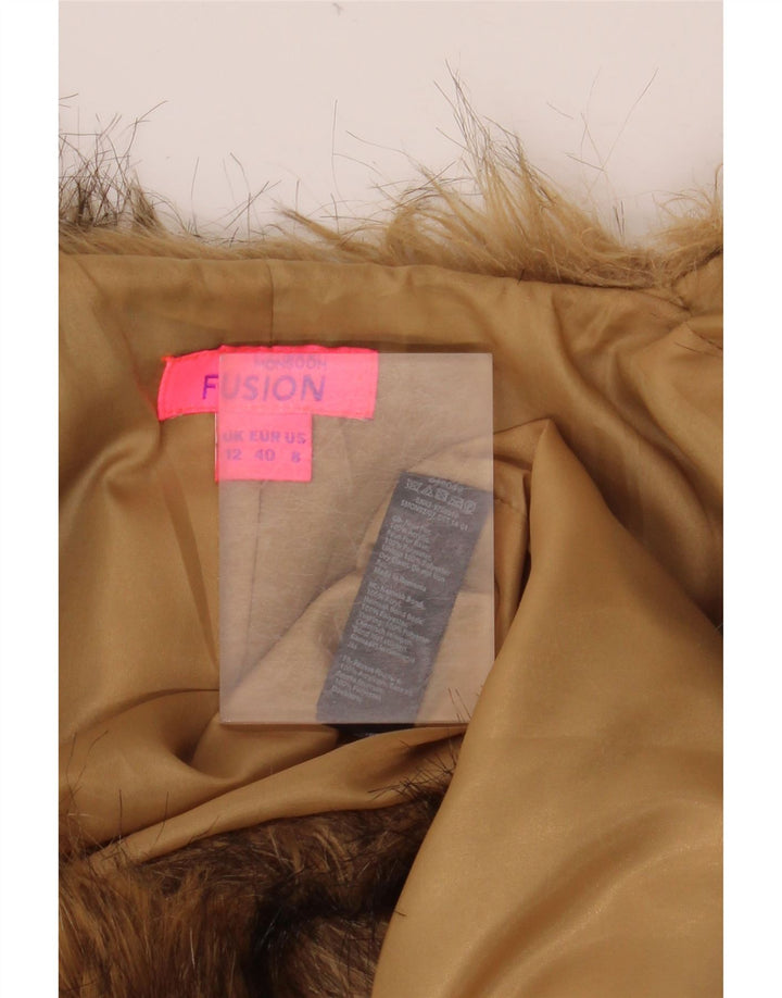 MONSOON Womens 3/4 Sleeve Faux Fur Bolero Jacket UK 12  Medium Beige