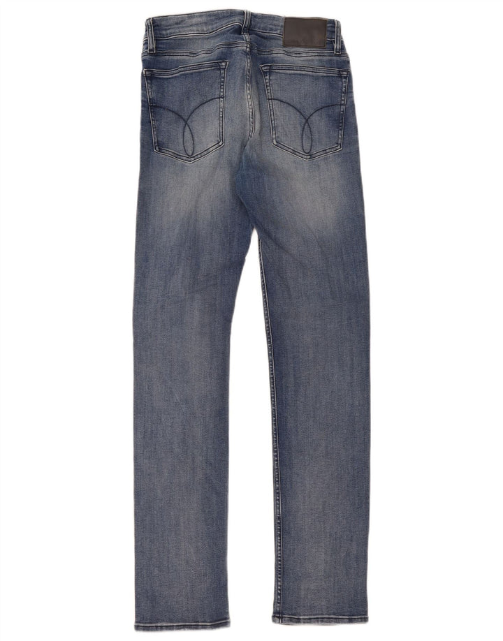 Calvin Klein Womens Slim Jeans W29 L32 Blue Cotton