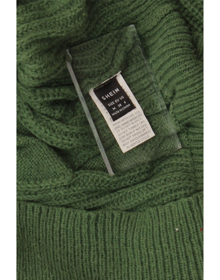 SHEIN Womens Oversized Roll Neck Jumper Sweater UK 14 Medium Green