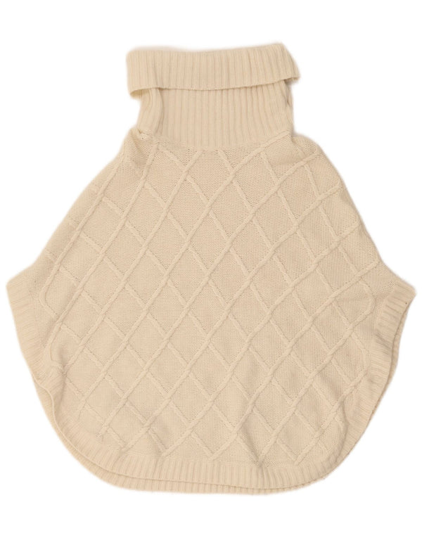 Massimo Dutti Womens Roll Neck Poncho Jumper UK 18 XL White