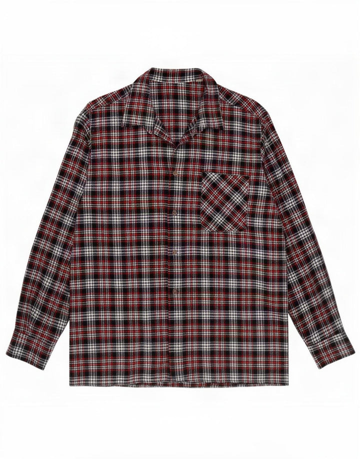 Vintage Mens Flannel Shirt Size 43 Large Multicoloured Check