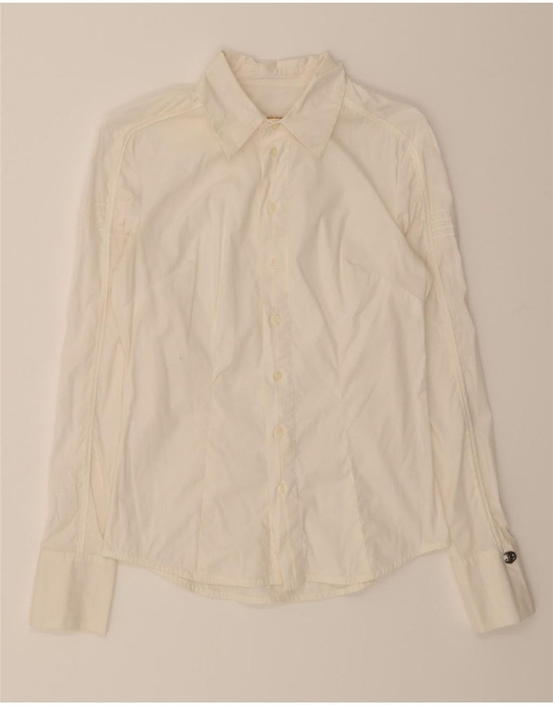 DIESEL Womens Formal Shirt UK 10 Small White Viscose Vintage Diesel and Second-Hand Diesel from Messina Hembry 