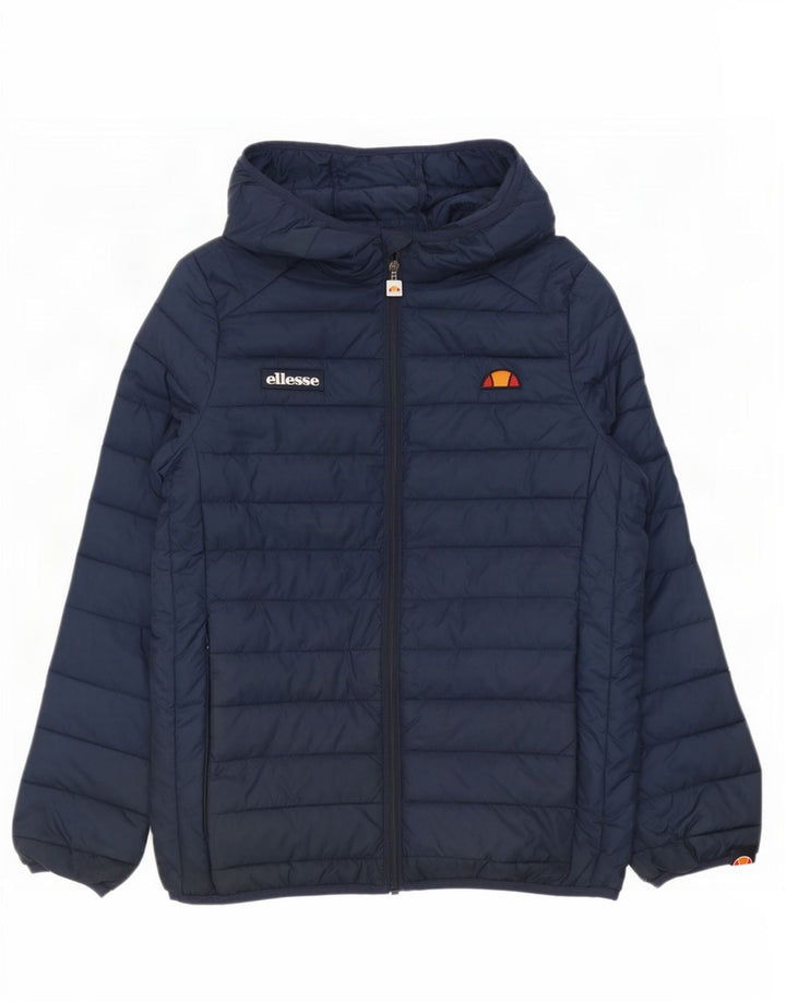 Ellesse Mens Hooded Padded Jacket UK 36 Small Navy Blue Polyester