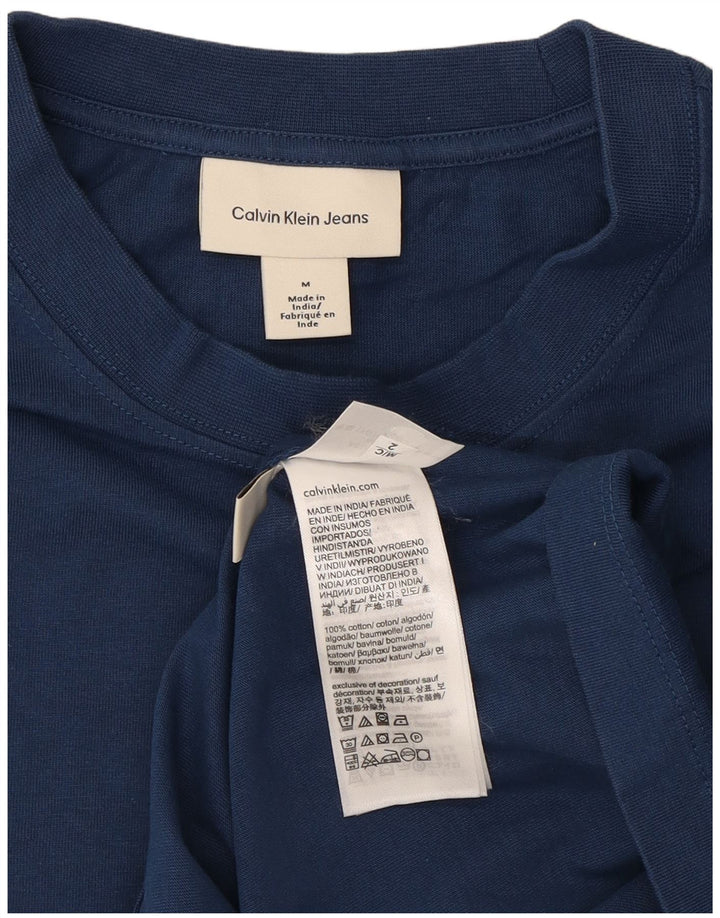 Calvin Klein Jeans Mens T-Shirt Top Medium Navy Blue Cotton