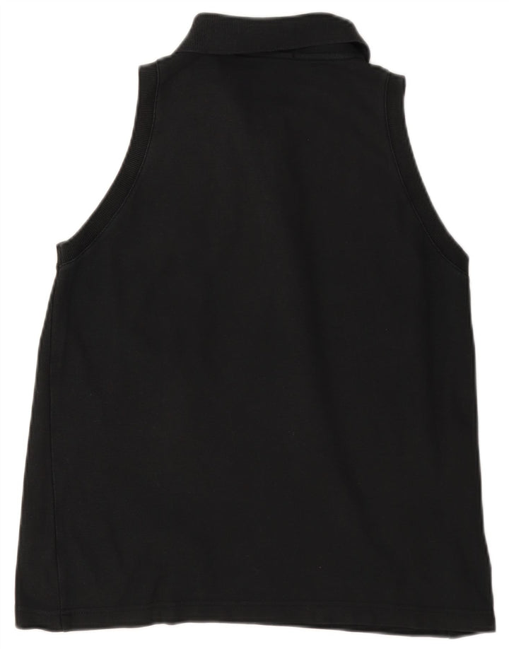 Fila Womens Sleeveless Polo Shirt IT 46 Large Black