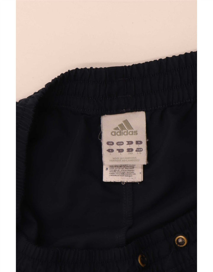 Adidas Mens Graphic Tracksuit Trousers Large Navy Blue Polyester