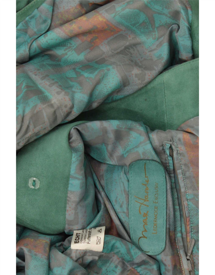 Vintage Womens Suede Overcoat UK 18 XL Green Leather